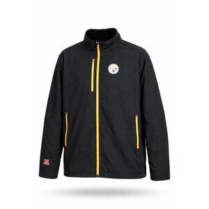 Pittsburgh Steelers Soft Shell Jacket Fleece Lined Black Gold NFL M Size XXL